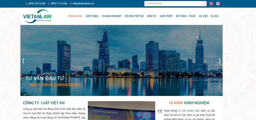 Mẫu thiết kế web site công ty luật đẹp