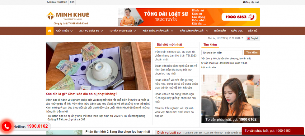 Mẫu thiết kế website công ty tư vấn luật