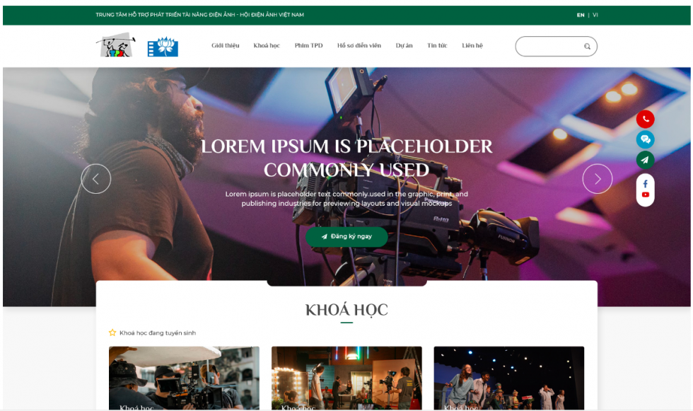Mẫu thiết kế web dạy học trực tuyến của Vinalink