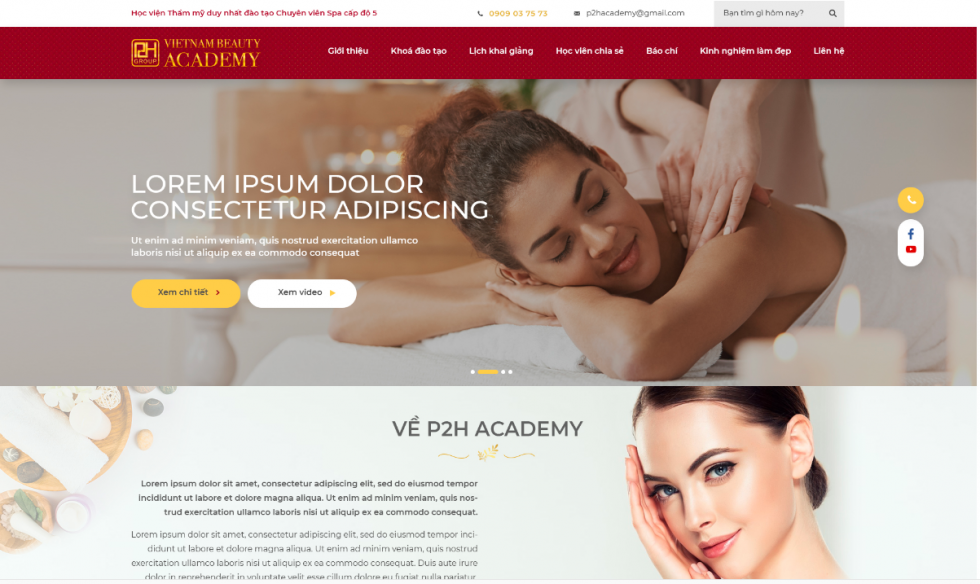 Mẫu thiết kế web elearning của Vinalink