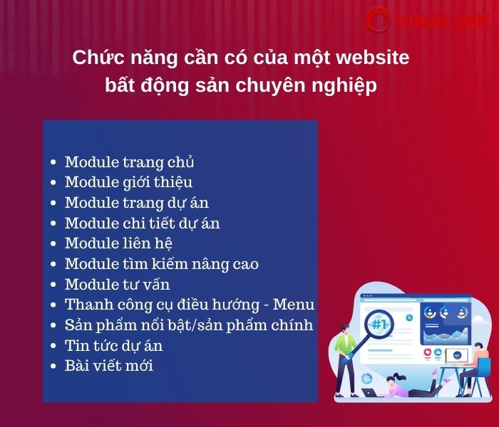 Chức năng cần có của web bất động sản