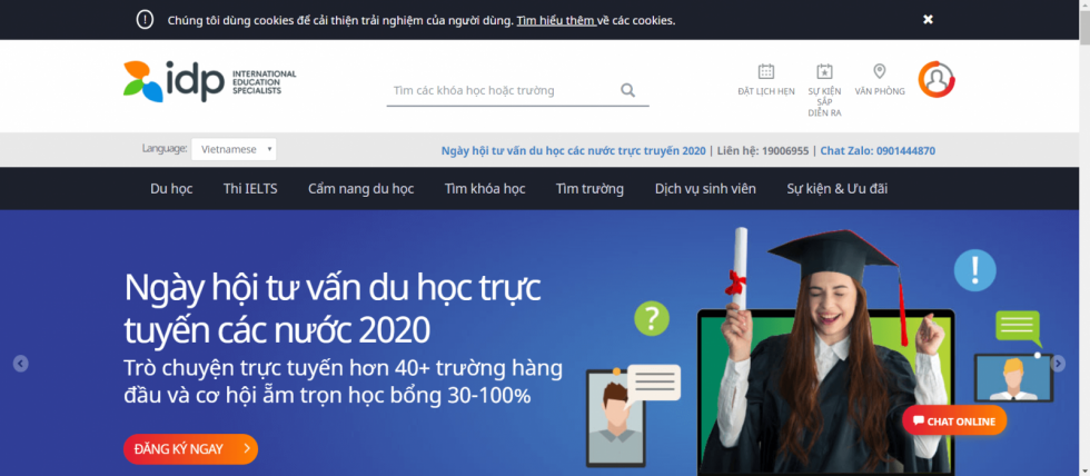 Thiết kế website du học uy tín