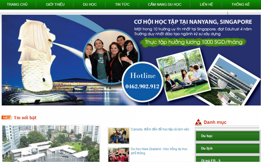 Thiết kế web du học