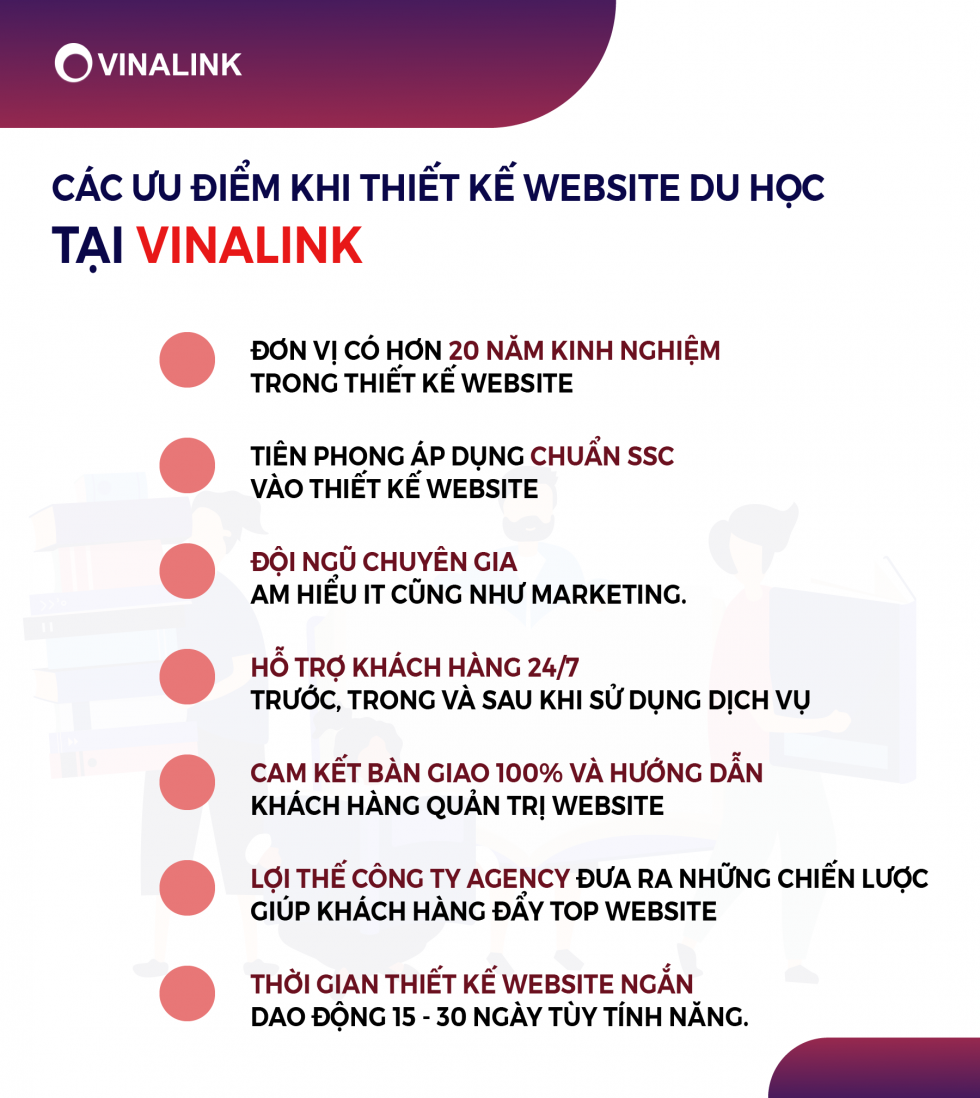 Ưu điểm khi thiết kế website du học tại Vinalink